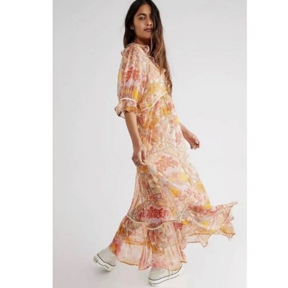 NEW Free People Carmella Maxi Dress Size XS - Picture 3 of 8